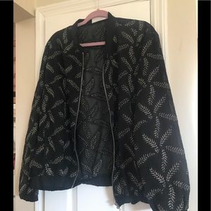 Plus size bomber jacket with embellishment